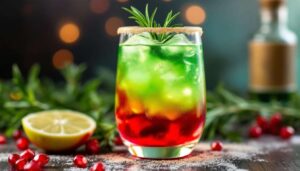 Un jour, un cocktail : Sapin festif sans alcool à la pomme verte et grenade