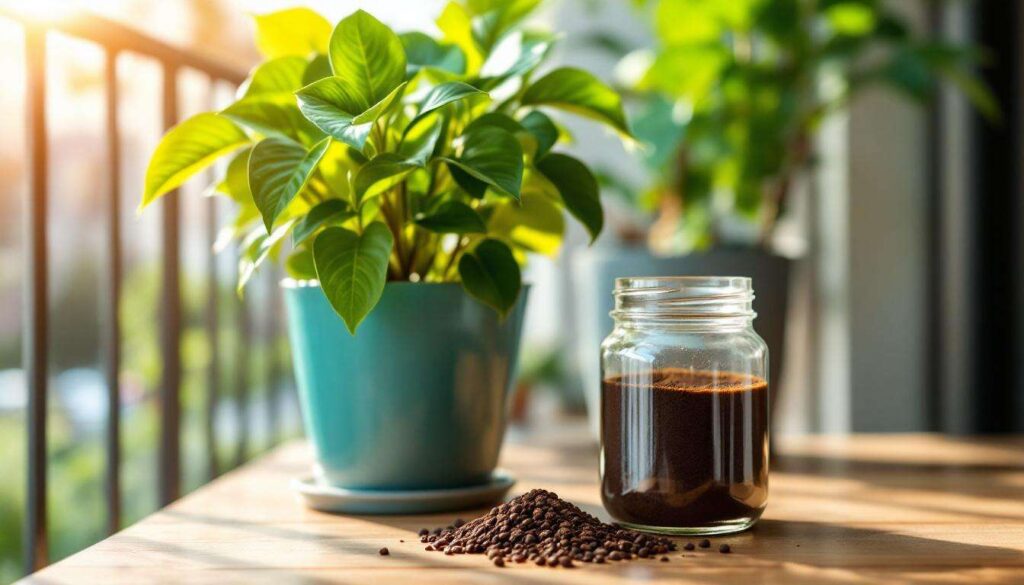 Ce mélange ultra-simple avec du marc de café crée un mini-compost chaud et protège vos plantes en pot des premières gelées cet hiver