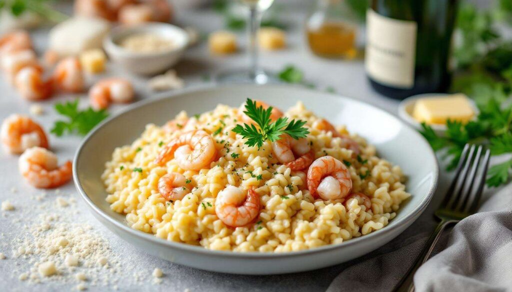 Ce risotto aux crevettes et champagne se prépare en 20 minutes : le plat le plus romantique de février