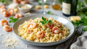 Ce risotto aux crevettes et champagne se prépare en 20 minutes : le plat le plus romantique de février