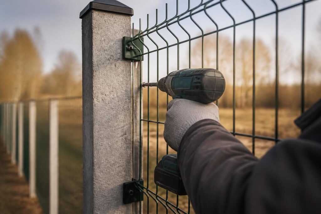 Fixer un grillage rigide sur poteau béton : le guide complet